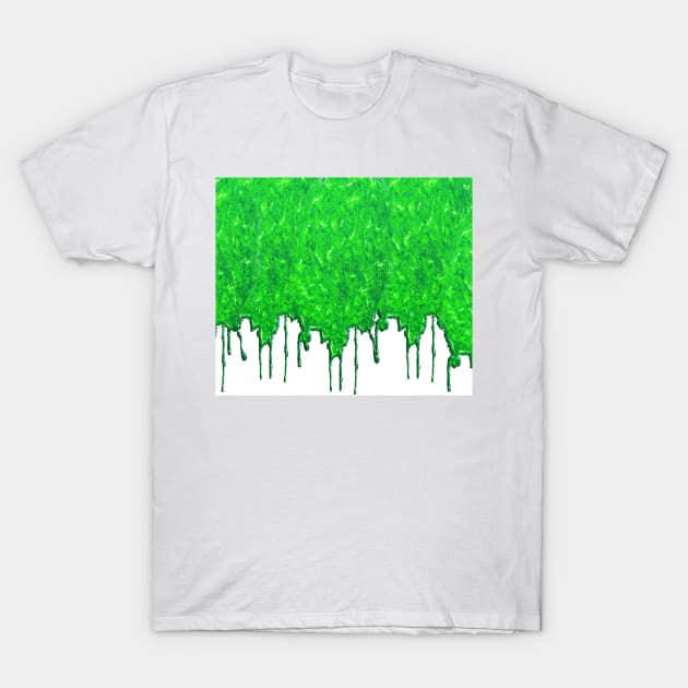 Green Slime Drip Texture T-Shirt by saradaboru